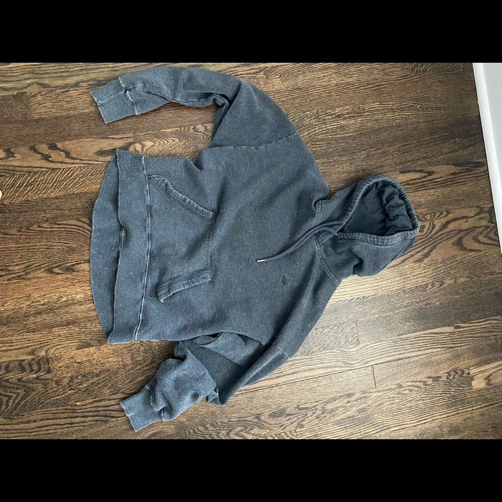 Hollister grey distressed sweatshirt